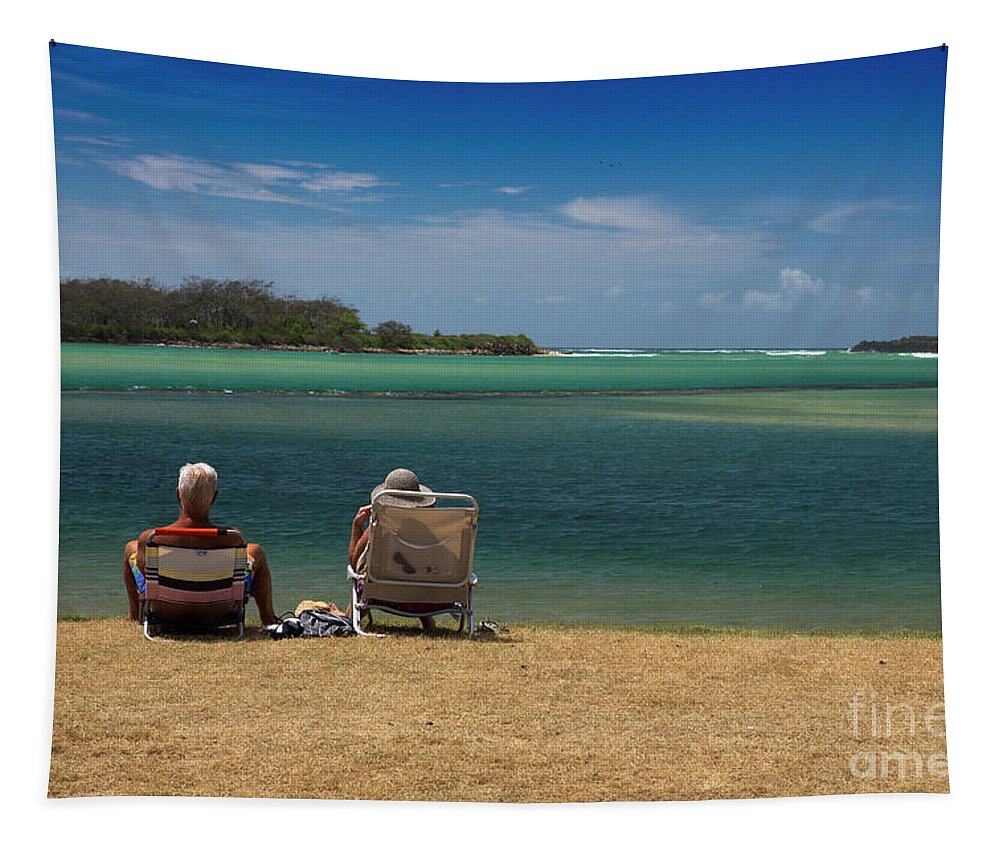Couple At Beach Tapestry featuring the photograph One fine day by Sheila Smart Fine Art Photography