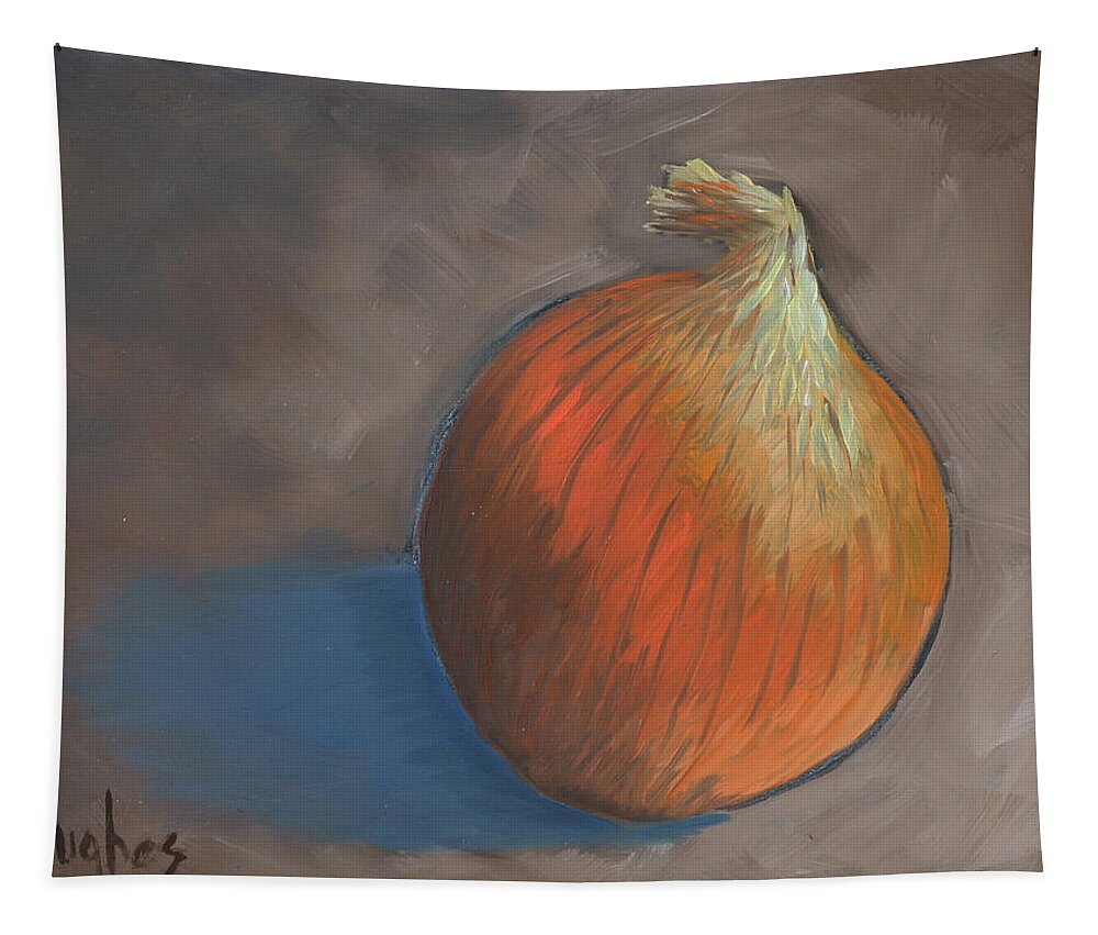 Onion Tapestry featuring the painting Onion by Kevin Hughes