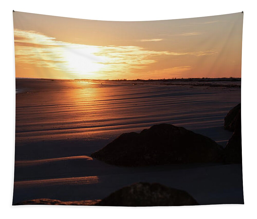 Hilton Head Island Tapestry featuring the photograph Sunrise Over The Atlantic at Hilton Head by Dennis Schmidt