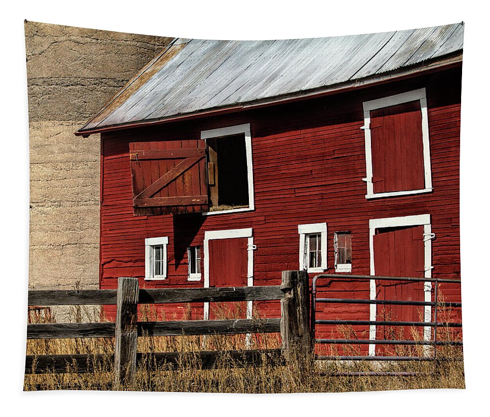 Barn Tapestry featuring the photograph Open Barn Door by Alana Thrower