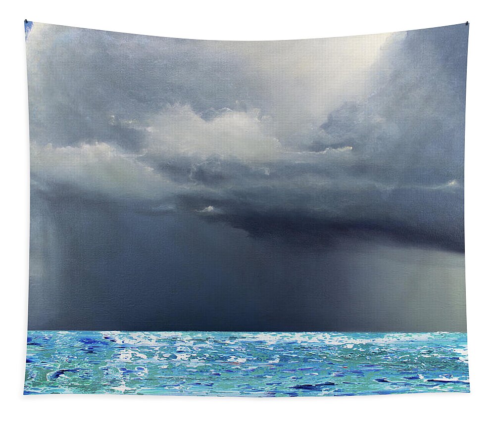Derek Kaplan Tapestry featuring the painting Opt.26.19 'Storm' by Derek Kaplan