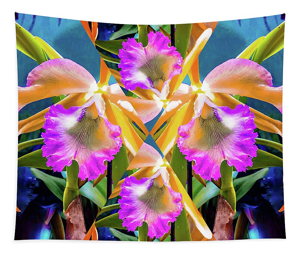 Orchid And Orchids Art Tapestry featuring the digital art Orchid and Orchids by Don Wright