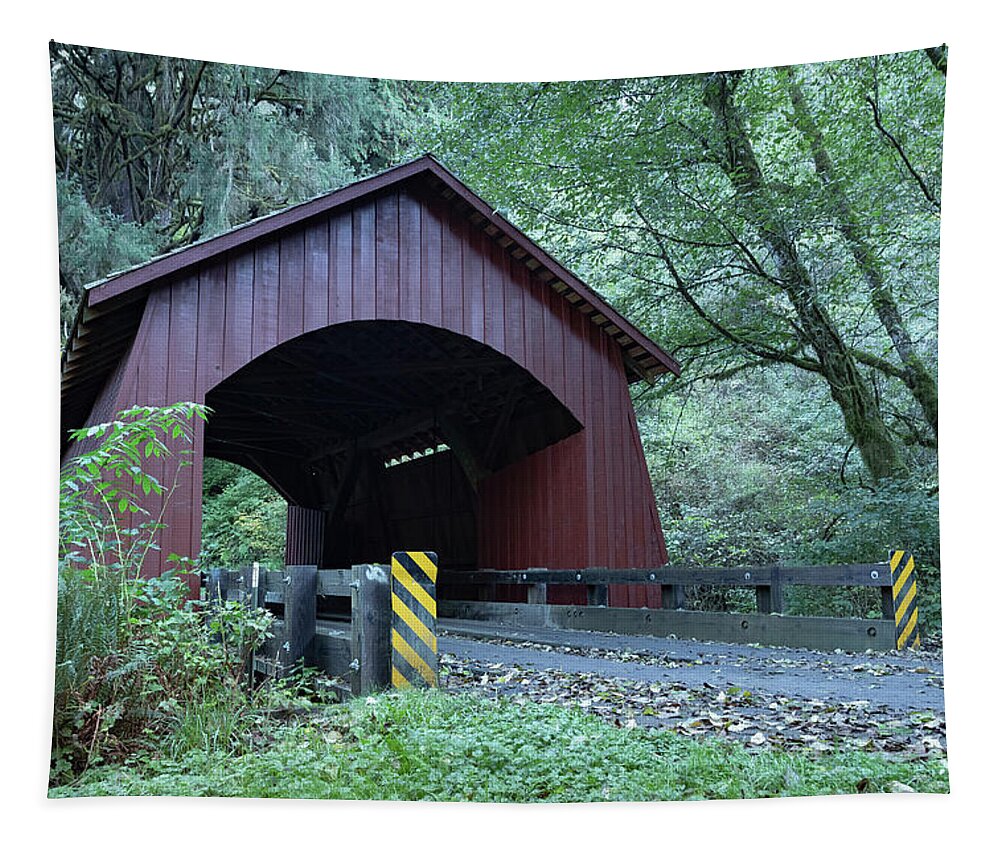 Bridge Tapestry featuring the photograph Oregon Country Covered Bridge by Scott Slone