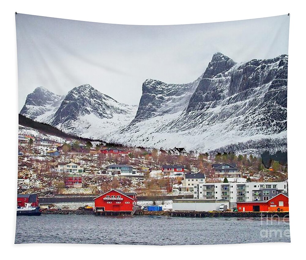 Ornes Tapestry featuring the photograph Ornes Village Norway by Martyn Arnold