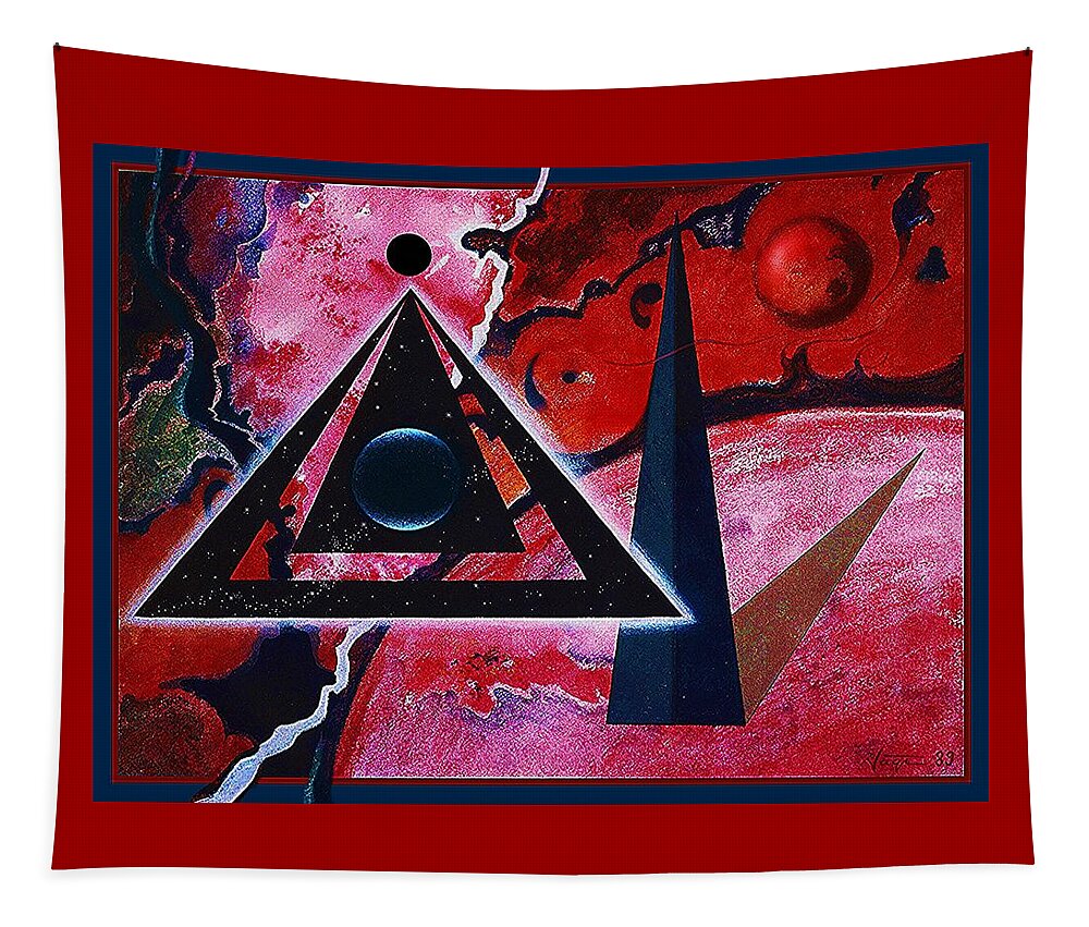 Enigmatic Tapestry featuring the mixed media Our Enigmatic Universe by Hartmut Jager