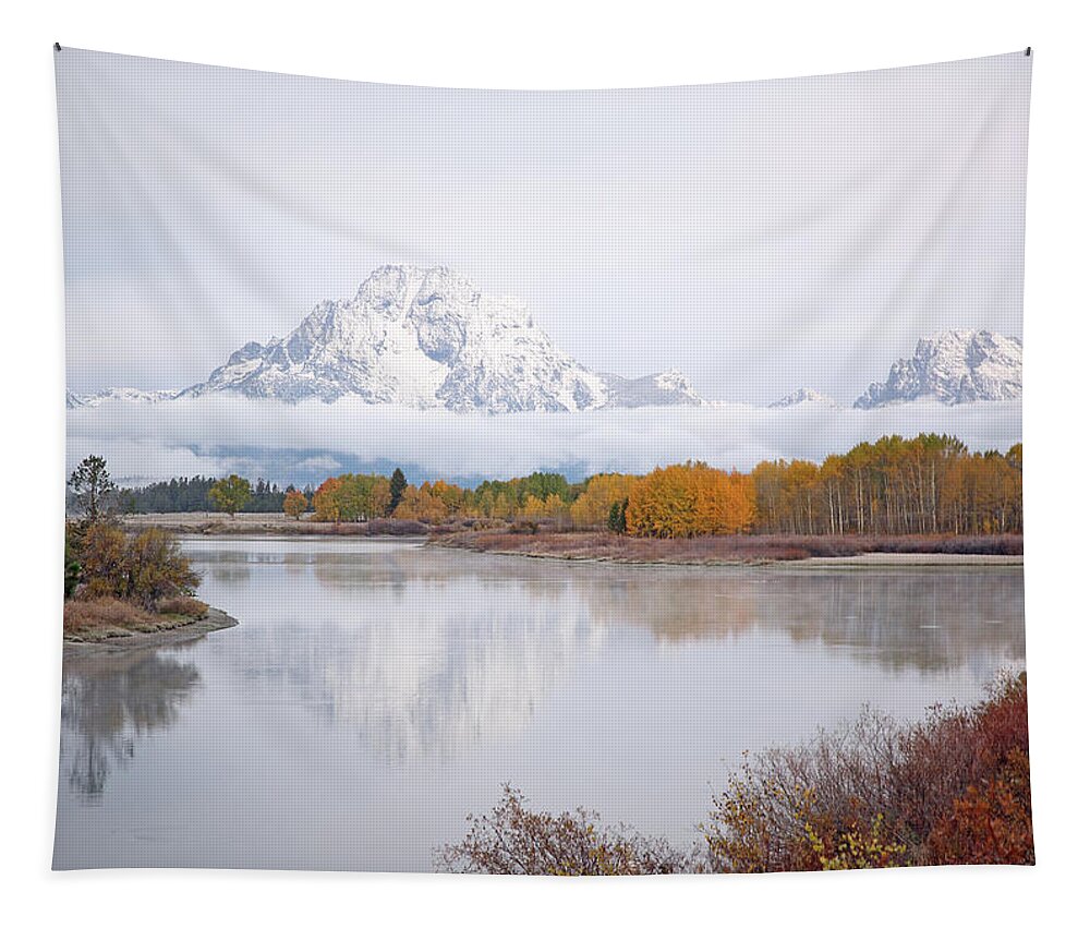 Tetons Tapestry featuring the photograph Oxbow Bend in the Tetons by Jean Clark