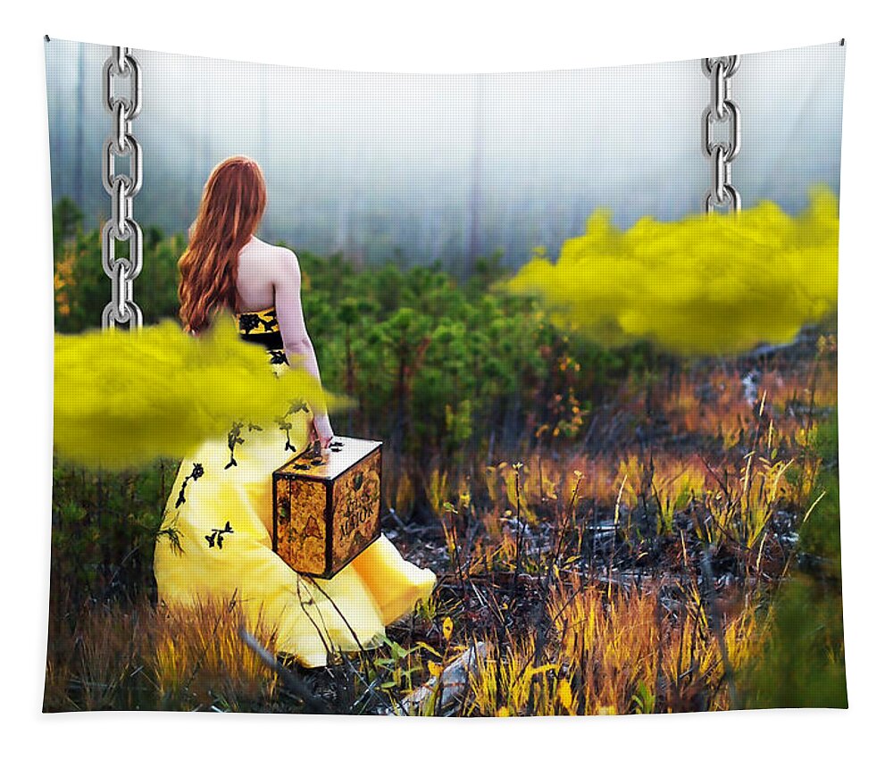 Yellow Tapestry featuring the mixed media Oz by Marvin Blaine