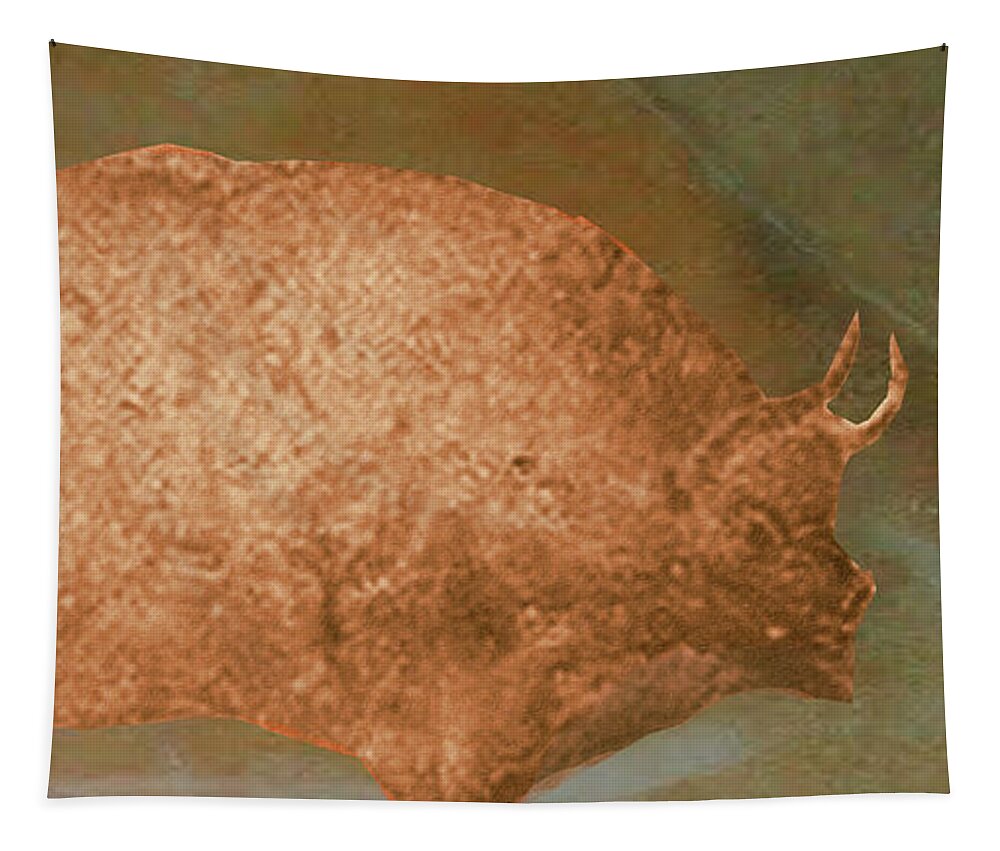 Bison Tapestry featuring the digital art Painted Bison of Font de Gaume by Asok Mukhopadhyay
