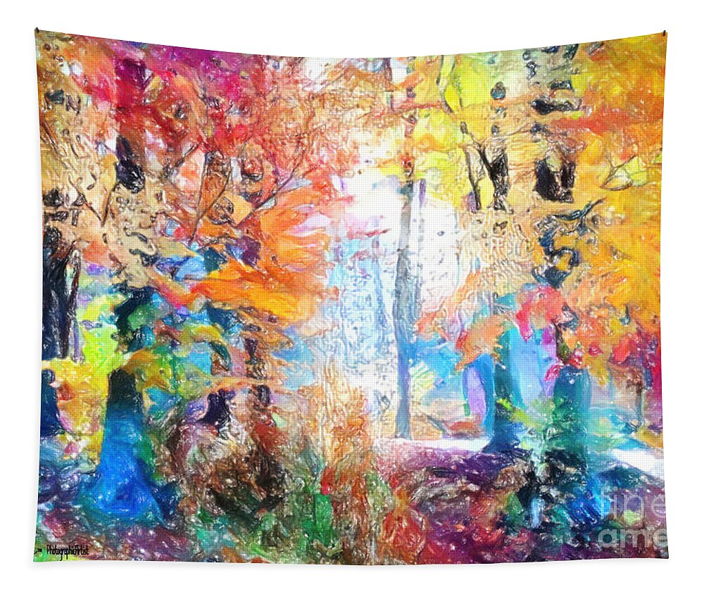 Colourful Tapestry featuring the painting Painted Forest by Chris Armytage
