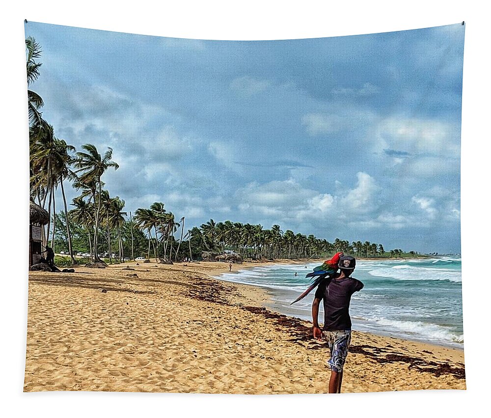 Punta Cana Tapestry featuring the photograph Palm Tree Paradise by Portia Olaughlin