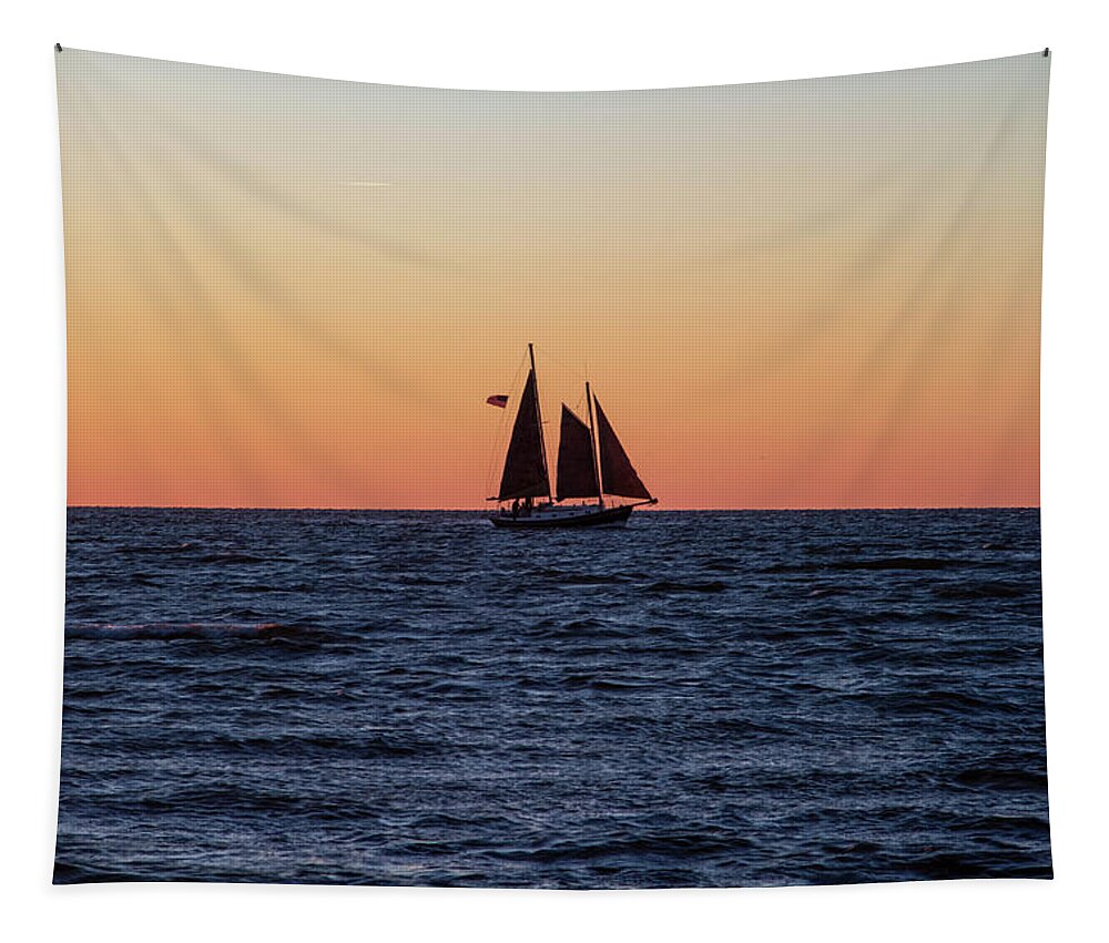 Sunset Tapestry featuring the photograph Pamlico Sound Sunset 2010-10 02 by Jim Dollar