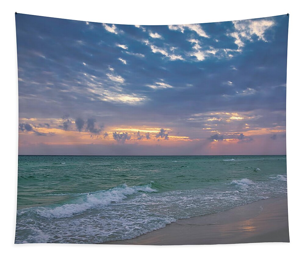 Sunset Tapestry featuring the photograph Panama City Beach Sunset by Lorraine Baum