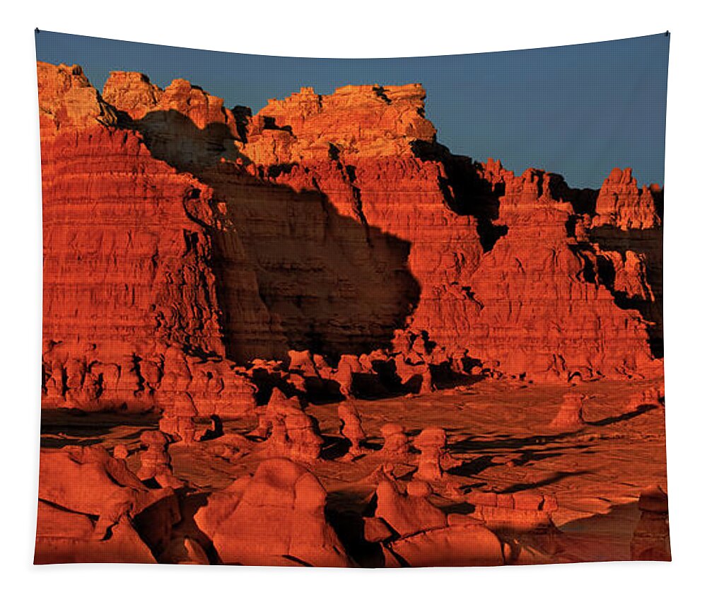 North America Tapestry featuring the photograph Panorama Hoodoos Goblin Valley Utah by Dave Welling