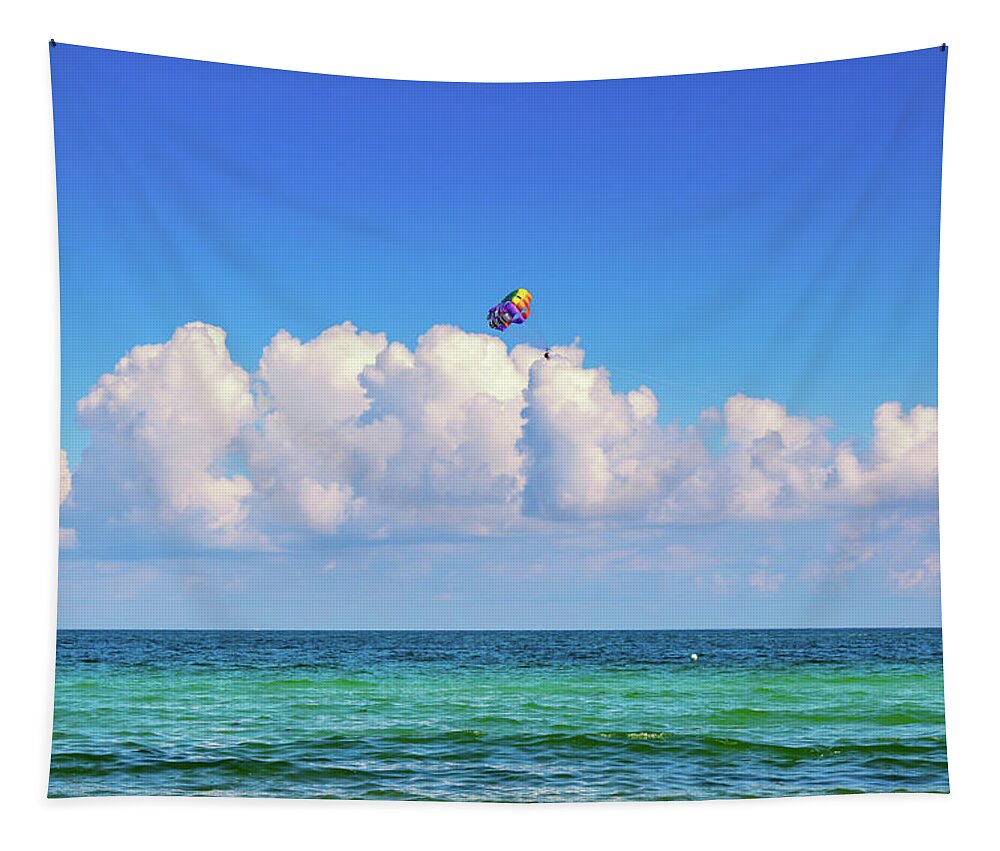 Parasail Tapestry featuring the photograph Parasailing by Alison Frank
