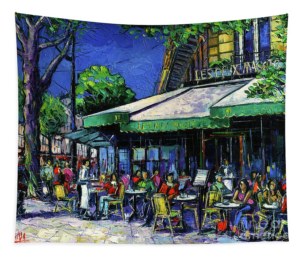 Parisian Cafe Tapestry for Sale by Mona Edulesco