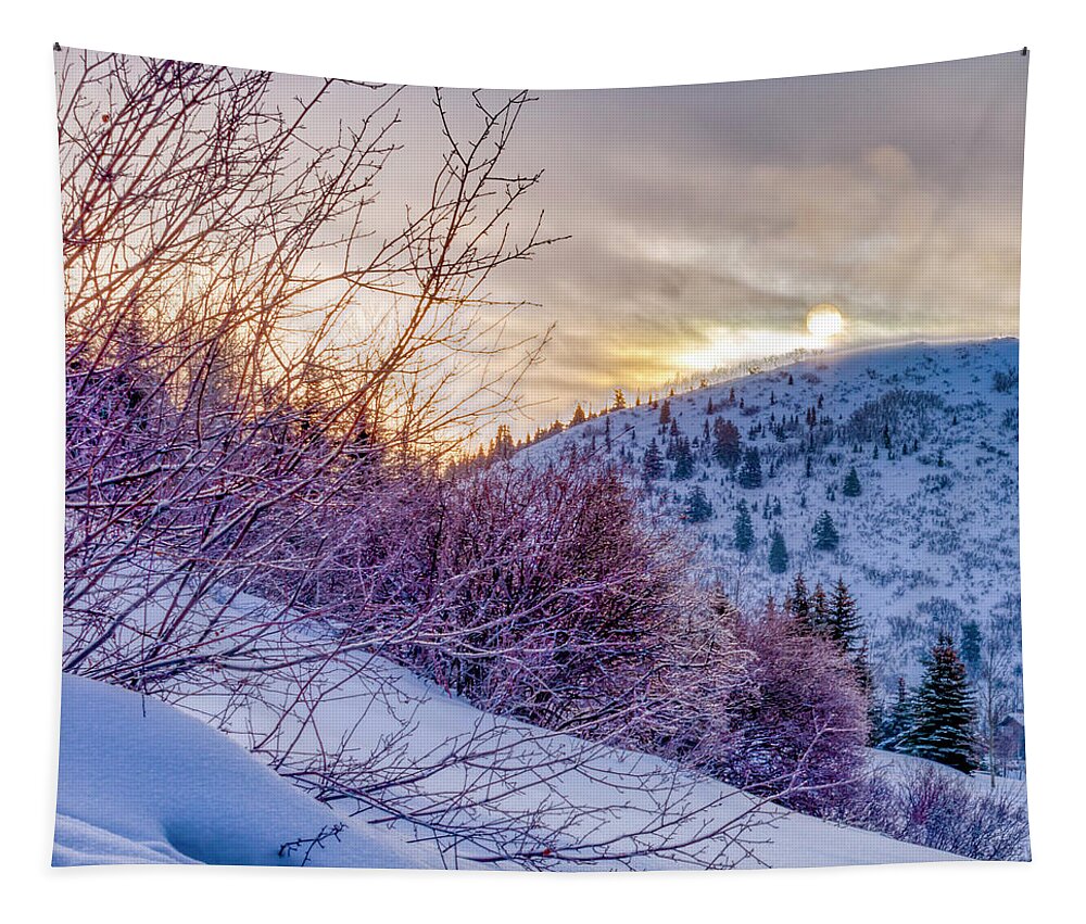 Park City Tapestry featuring the photograph Park City Sunrise by Donna Twiford