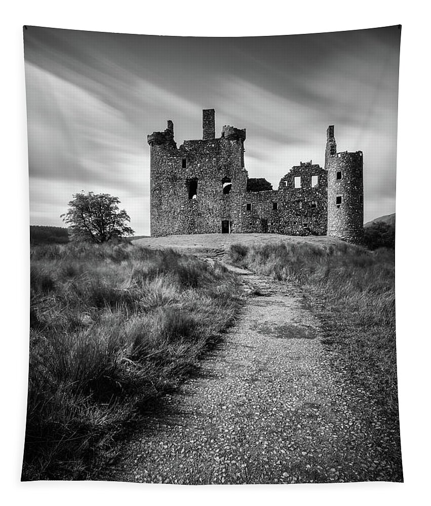 Kilchurn Castle Tapestry featuring the photograph Path to Kilchurn Castle by Dave Bowman