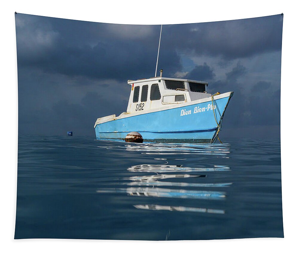 Boat Tapestry featuring the photograph Peaceful by Mark Hunter