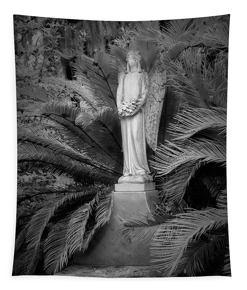 Cemetary Tapestry featuring the photograph Peaceful Thoughts at Bonaventure Cemetary II by Jon Glaser