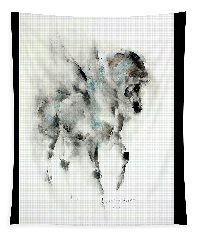 Horse Tapestry featuring the painting Pegasus by Janette Lockett
