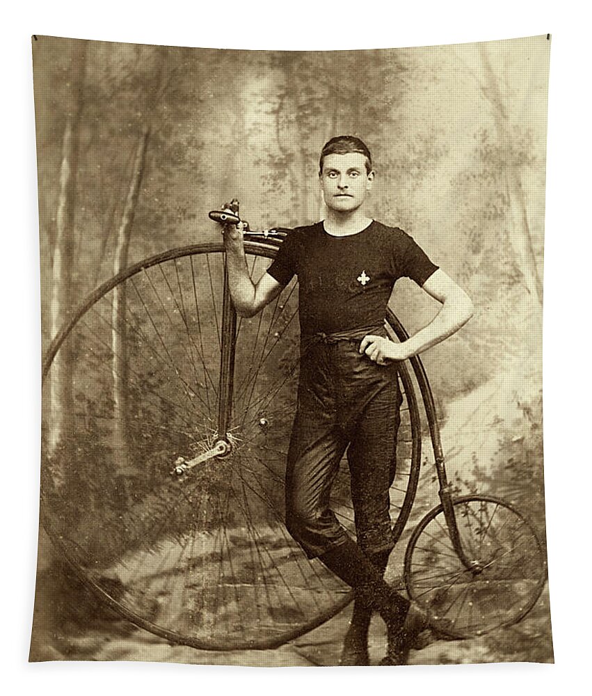 Penny Farthing Tapestry featuring the photograph Penny Farthing - High Wheel - Ordinary  by Jayson Tuntland