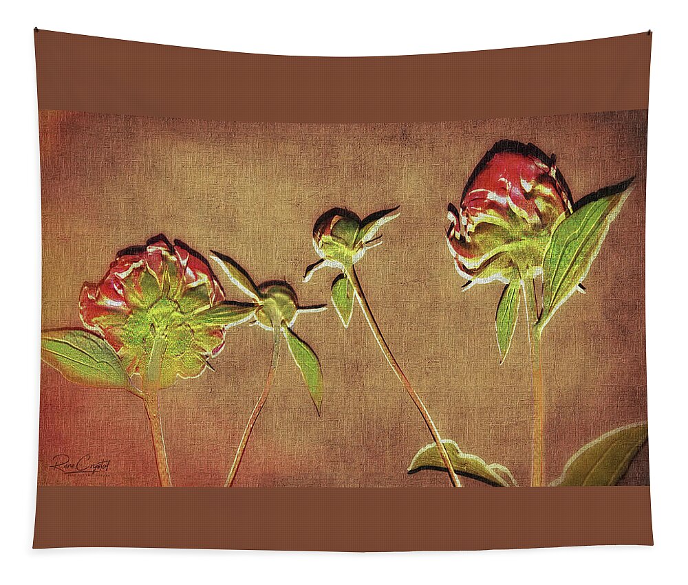 Peony Tapestry featuring the photograph Peonies On Terra Cotta by Rene Crystal