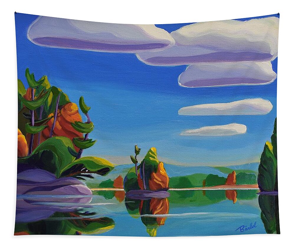 Painting Landscape Abstract Parks Camping Holiday Summer Perfect Tapestry featuring the painting Perfect Day by Barbel Smith