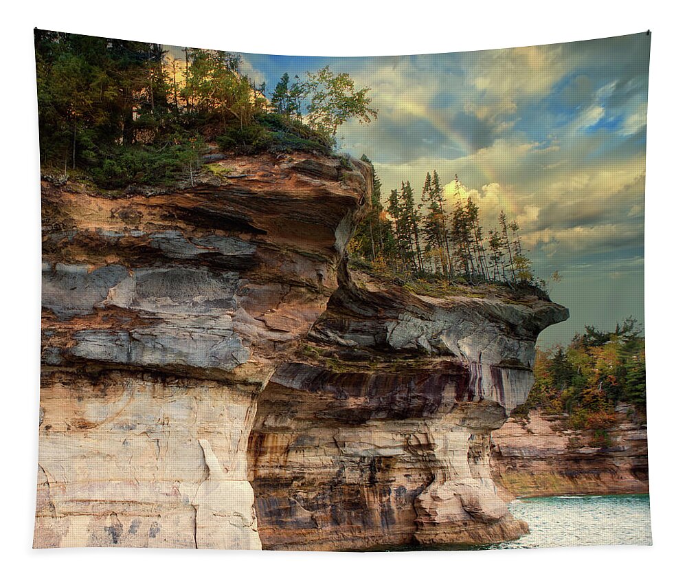 Evie Tapestry featuring the photograph Pictured Rocks Michigan by Evie Carrier