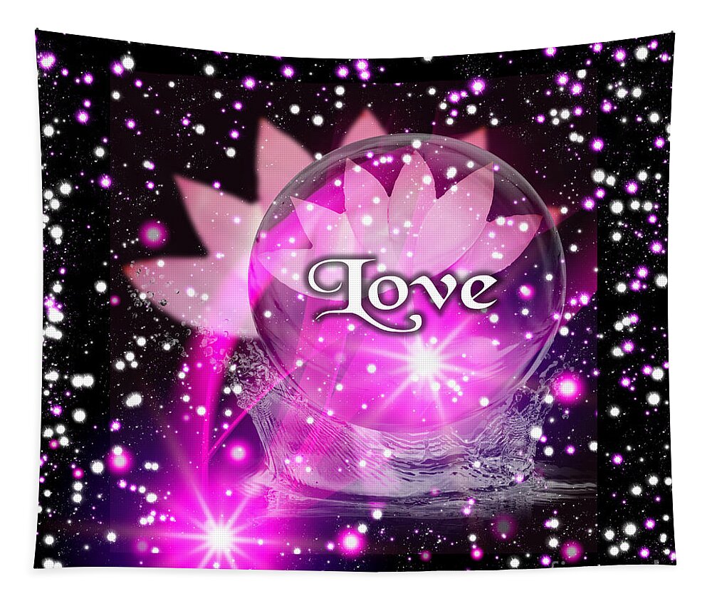 Pink Tapestry featuring the digital art Pink Lotus Love by Rachel Hannah