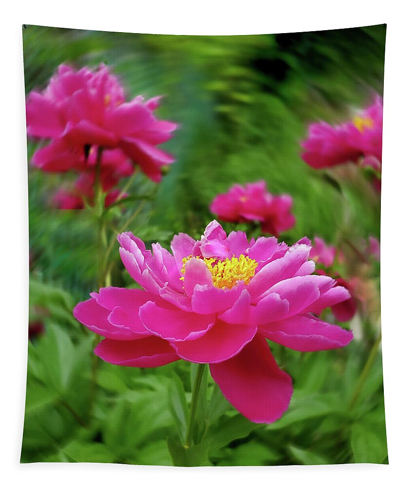 Art Tapestry featuring the photograph Pink Peonies I by Joan Han