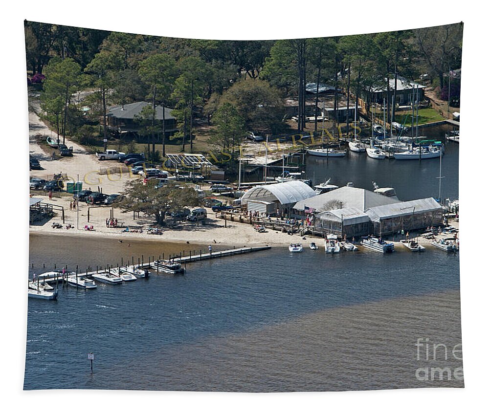 Pirates Cove Tapestry featuring the photograph Pirates Cove - Natural by Gulf Coast Aerials -