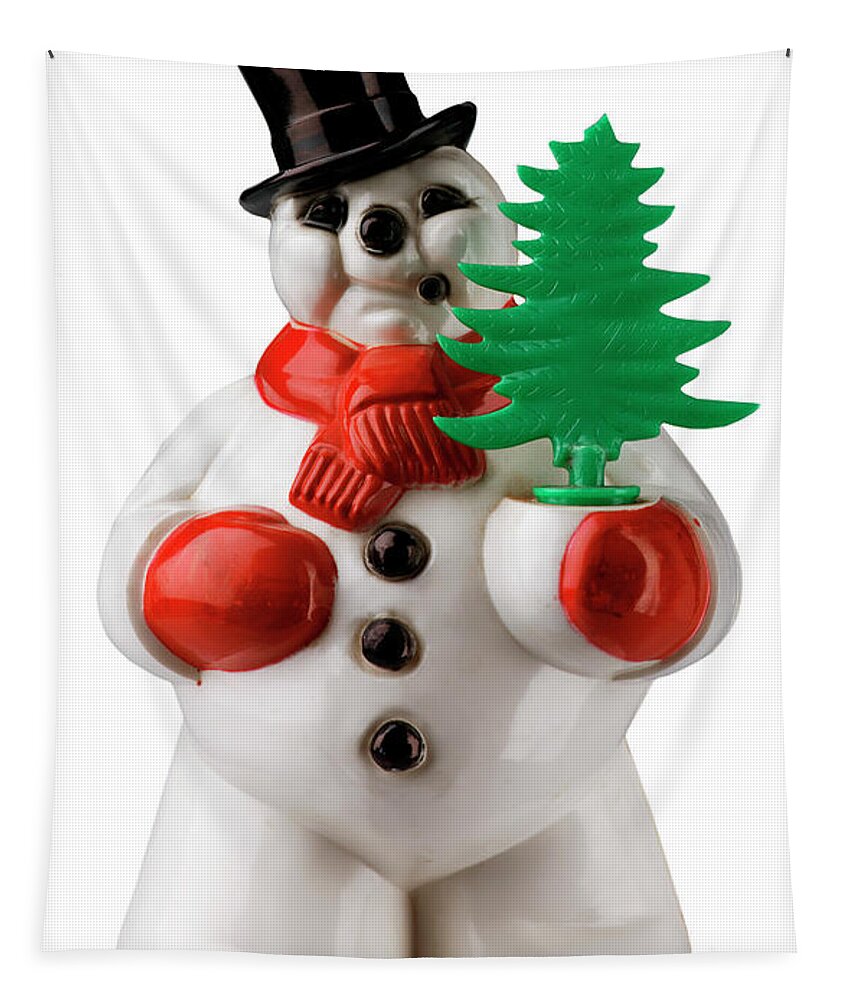 Accessories Tapestry featuring the drawing Plastic Snowman with Top Hat by CSA Images