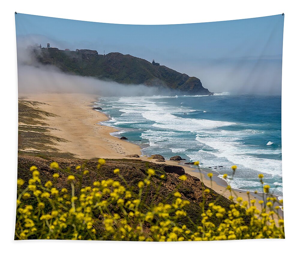 Point Sur Lighthouse Tapestry featuring the photograph Point Sur Lighthouse by Derek Dean