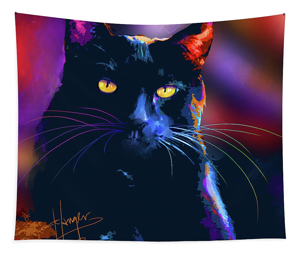 Bubby Tapestry featuring the painting pOpCat Bubby by DC Langer