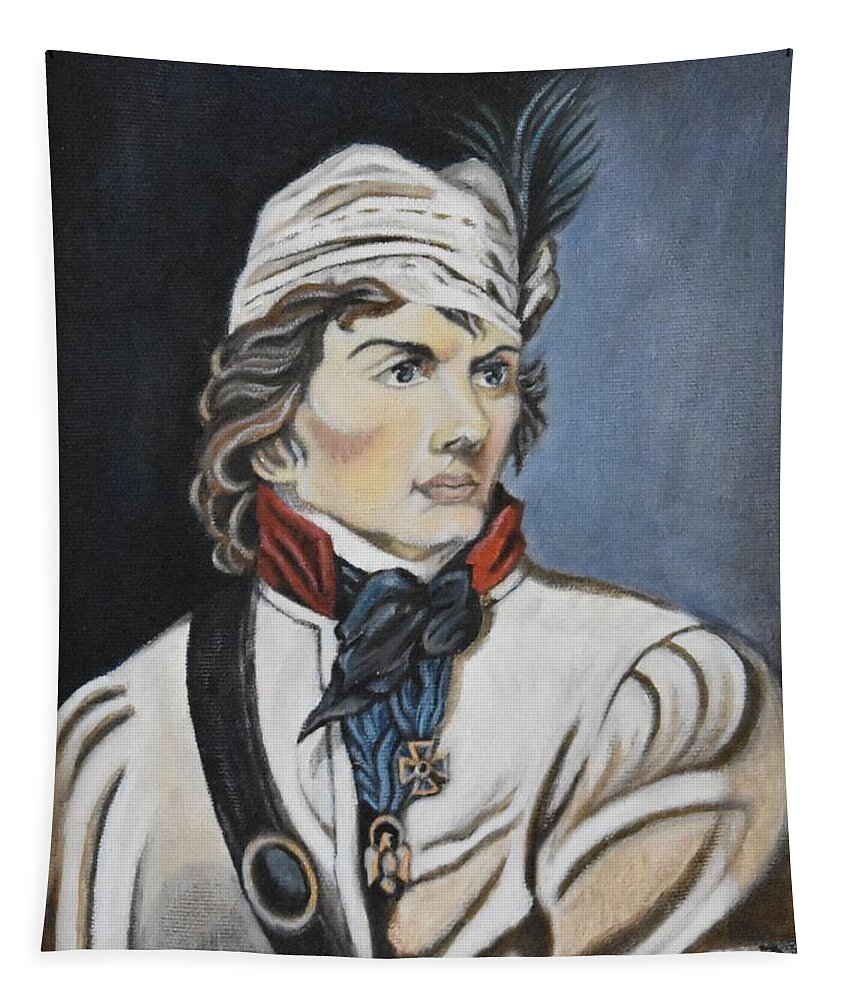 Portrait Tapestry featuring the painting Portrait of General Tadeusz Kosciuszko by Marta Pawlowski