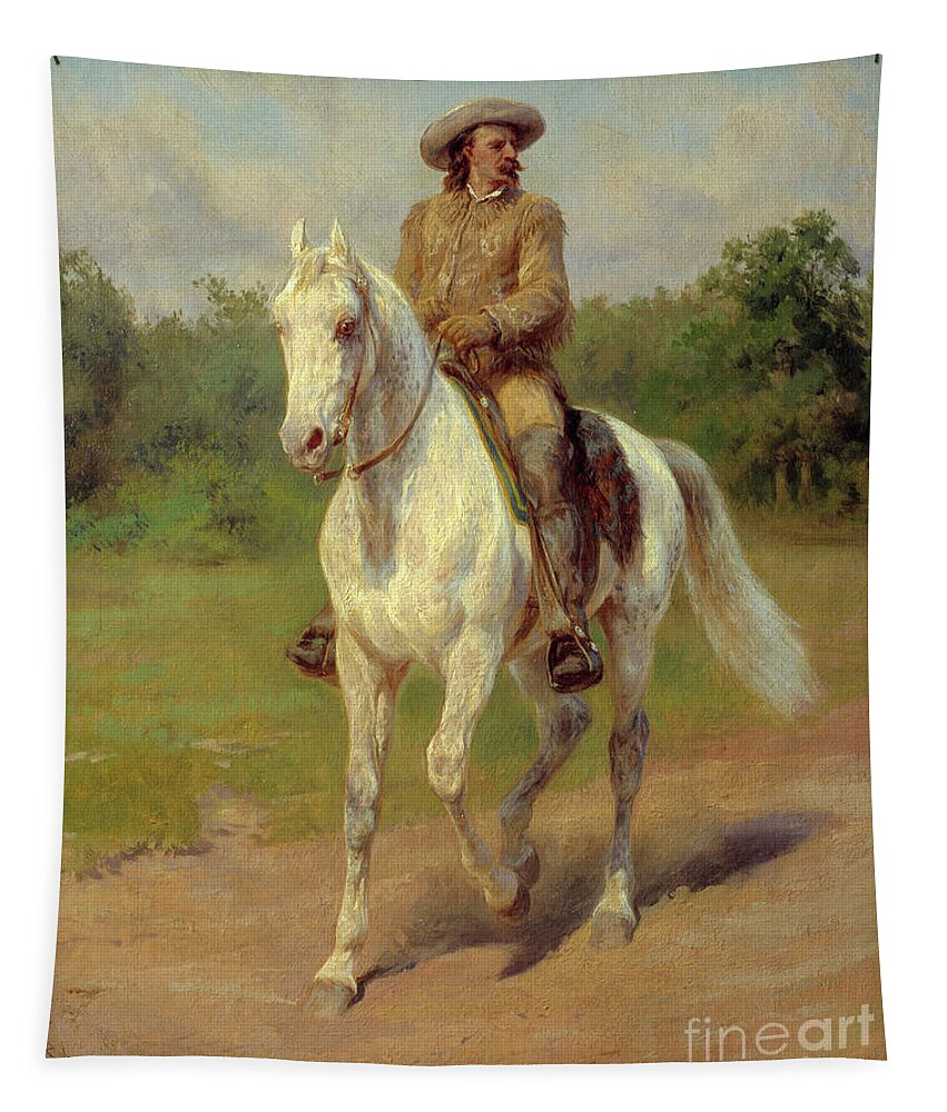 Portrait Of William Frederic Cody Tapestry featuring the painting Portrait of William Frederic Cody, known as Buffalo Bill by Rosa Bonheur