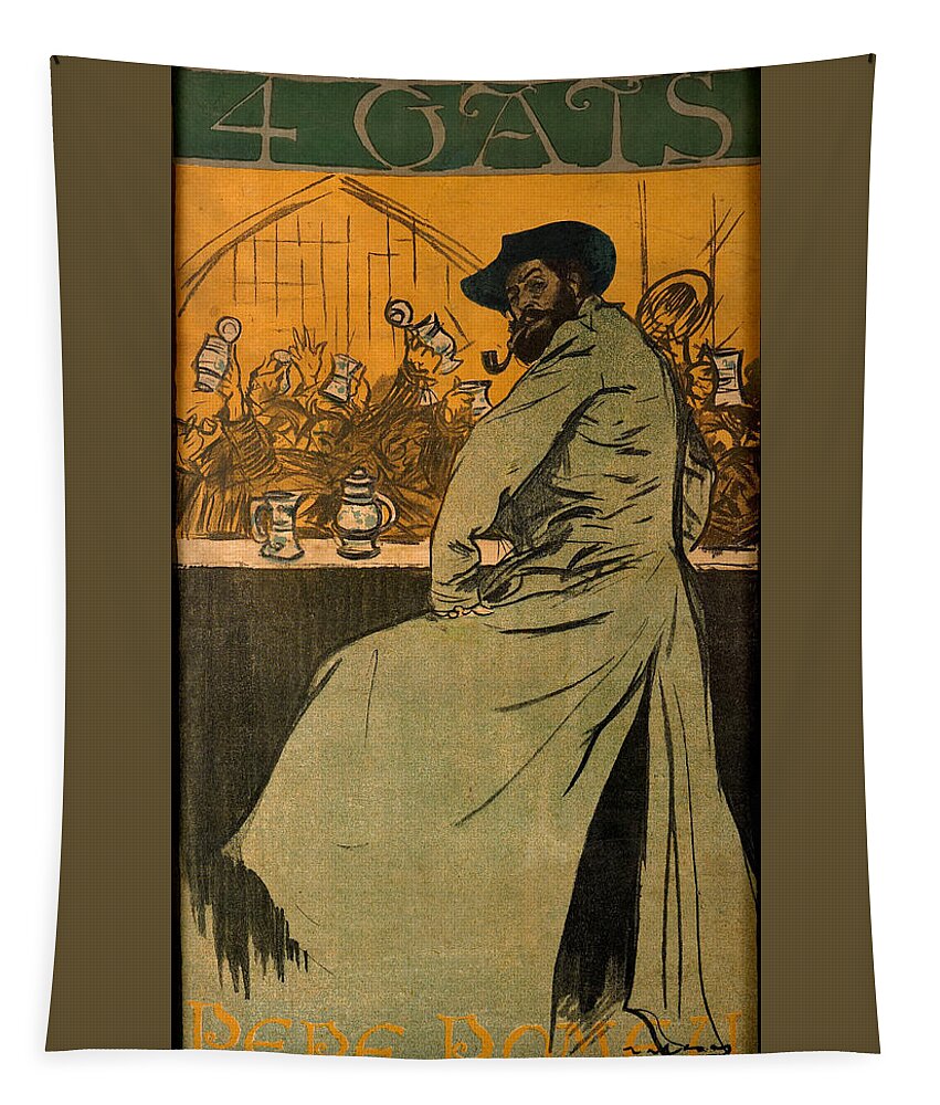 Ramon Casas Tapestry featuring the painting Poster for Els Quatre Gats by Ramon Casas