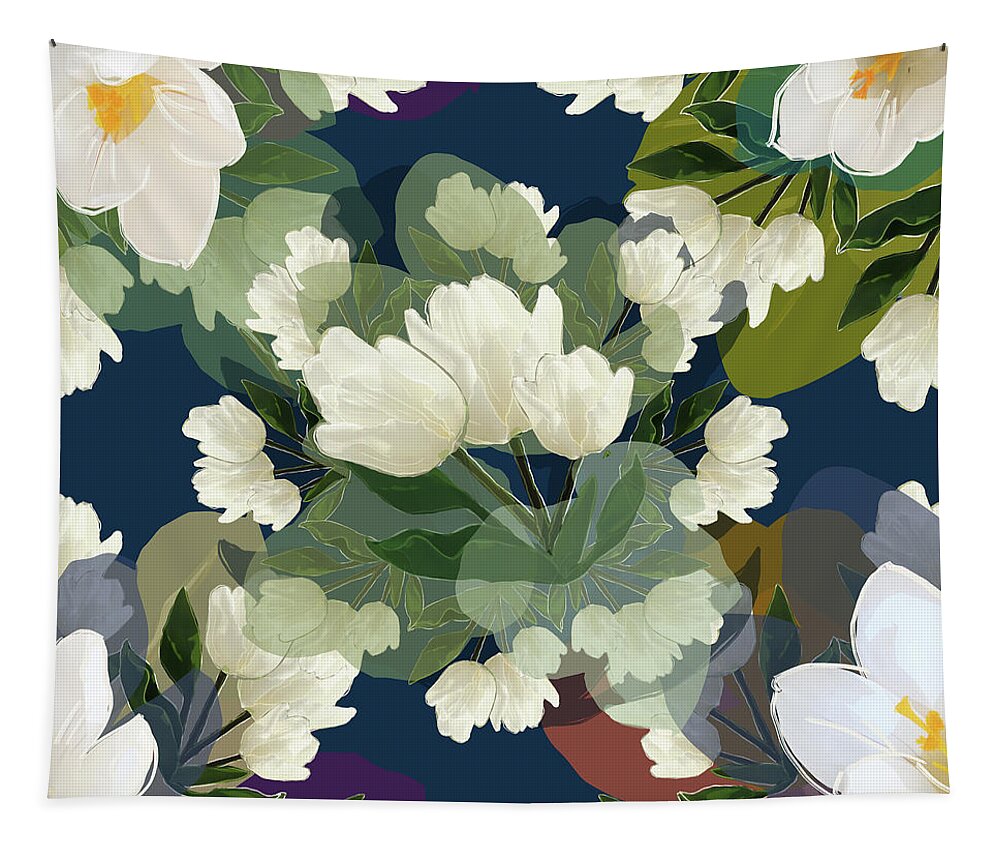 Glory Tapestry featuring the mixed media Power Flowers by BFA Prints