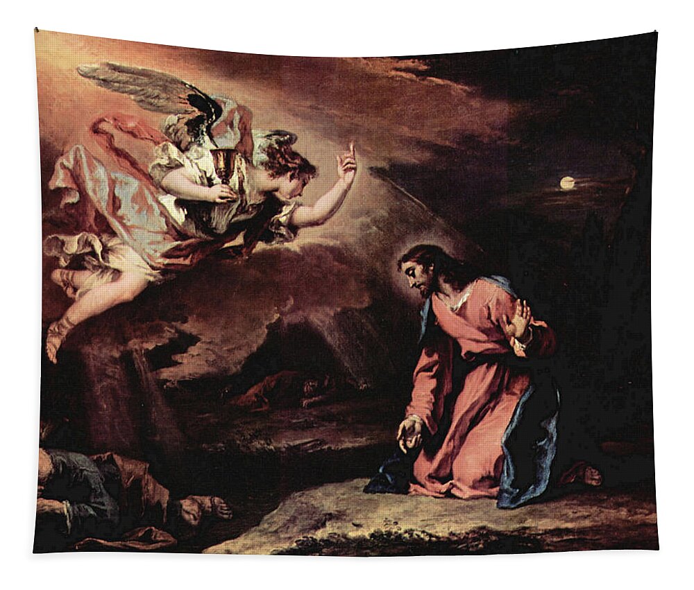 Sebastiano Ricci Tapestry featuring the painting Prayer of Christ on the Mount of Olives by Sebastiano Ricci