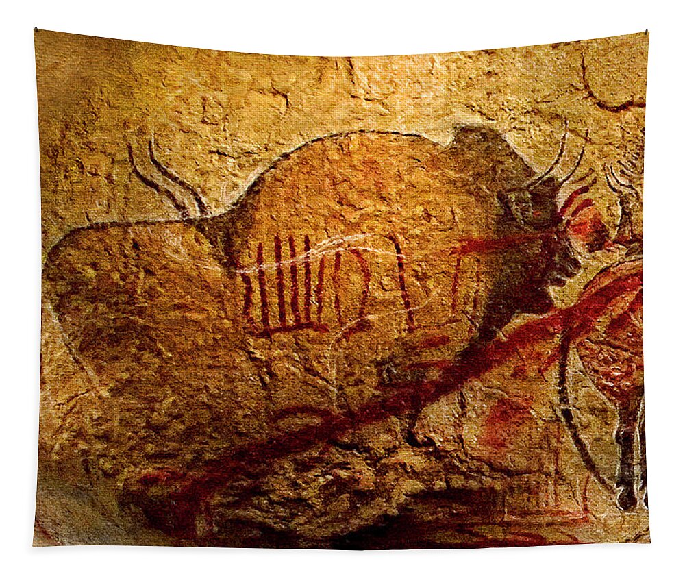 Bison Tapestry featuring the digital art Prehistoric Bison by Weston Westmoreland