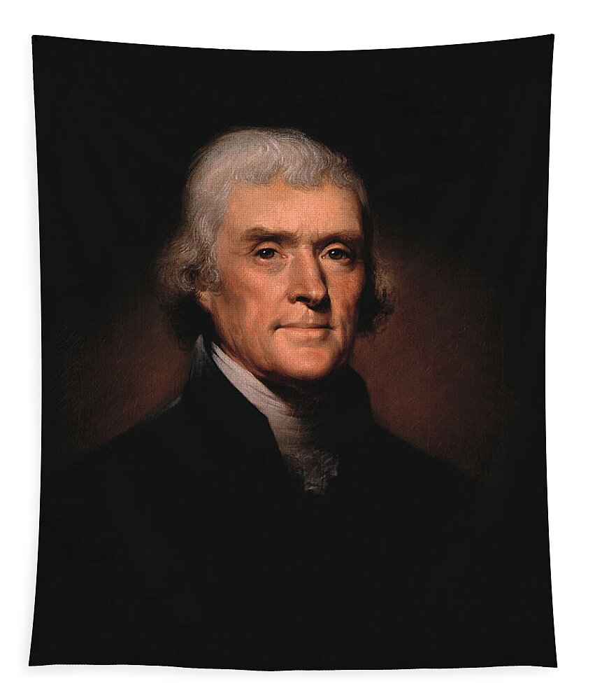 Thomas Jefferson Tapestry featuring the painting President Thomas Jefferson by War Is Hell Store