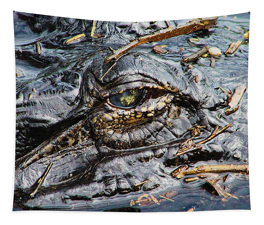 Alligator Tapestry featuring the photograph Primeval Eye by Michael Allard