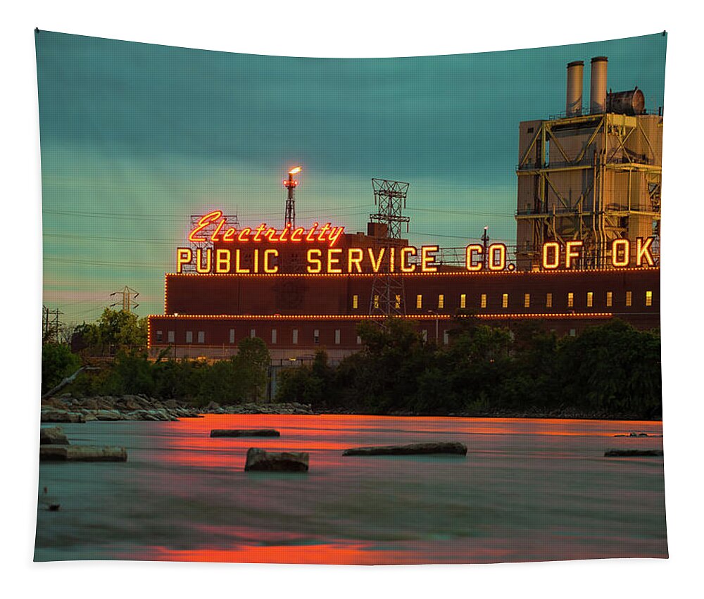America Tapestry featuring the photograph Public Service Co. Of Oklahoma - Tulsa by Gregory Ballos