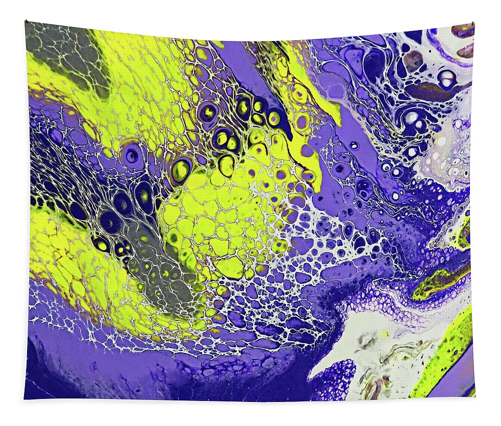 Abstract Painting Tapestry featuring the photograph Purple and Yellow by Steve DaPonte