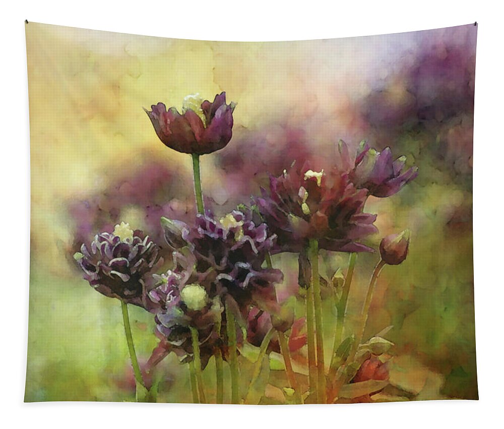 Impressionist Tapestry featuring the photograph Purple Damsels 6480 IDP_2 by Steven Ward