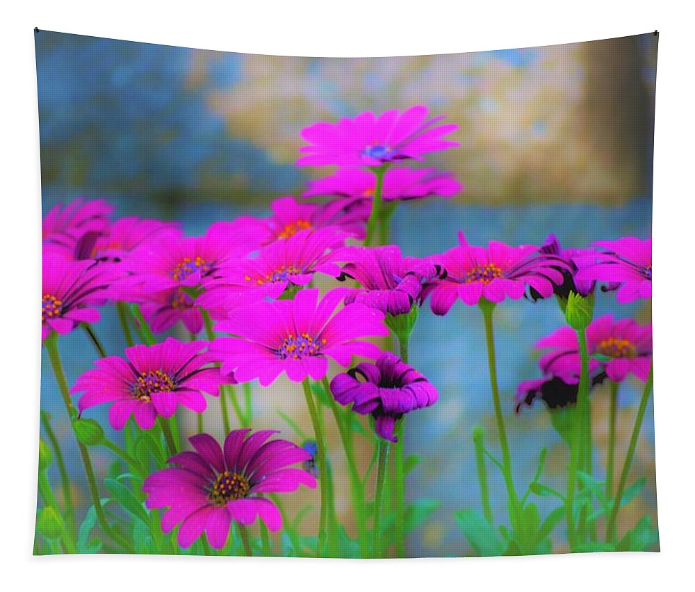 Flowers Tapestry featuring the photograph Purple Flower Blooms by Marla McPherson