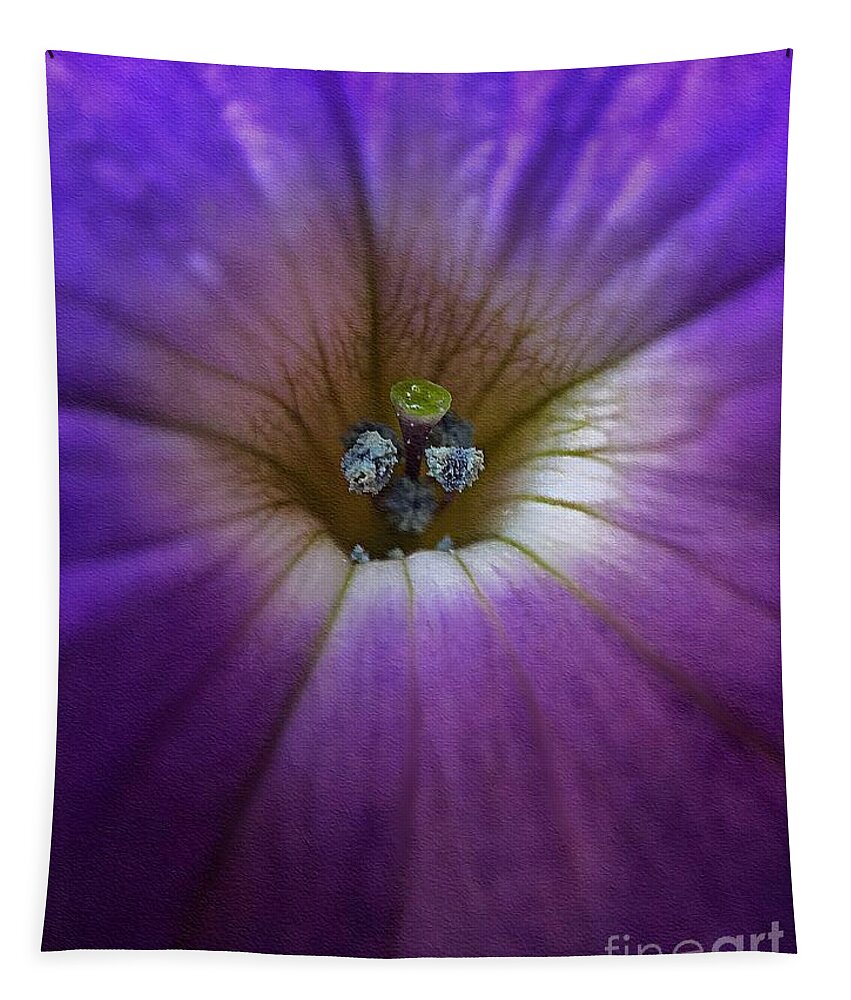 Macro Tapestry featuring the photograph Purple Sea by Diana Rajala