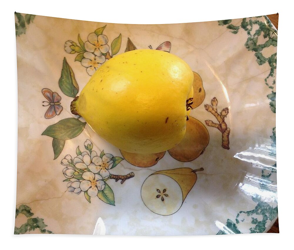 Fruit Tapestry featuring the photograph Quince in a Bowl by Julie Rauscher