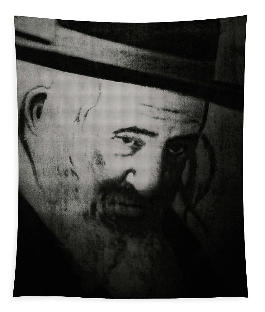 Rabbi Tapestry featuring the photograph Rabbi Shayele Kerestirer - His Image is believed to be an Amulet Against Misfortune by Doc Braham