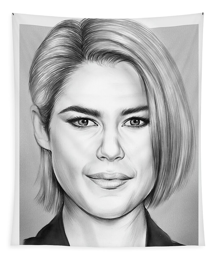 Rachael Taylor Tapestry featuring the drawing Rachael Taylor by Greg Joens